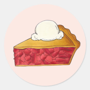 Pie Social Party Dessert Bake Sale Erdbeere Runder Aufkleber