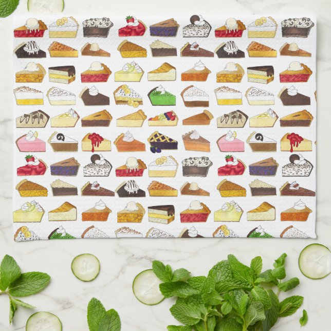 Pie Social Pi Day Slices Bake Sale Desserts Nahrun Geschirrtuch (Gefaltet)