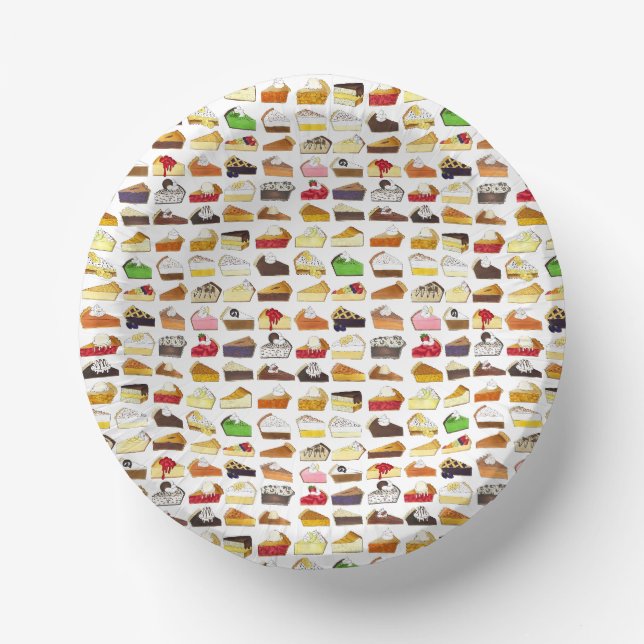 Pie Social Pi Day Slices Bake Sale Desserts Nahrun Pappteller (Vorderseite)