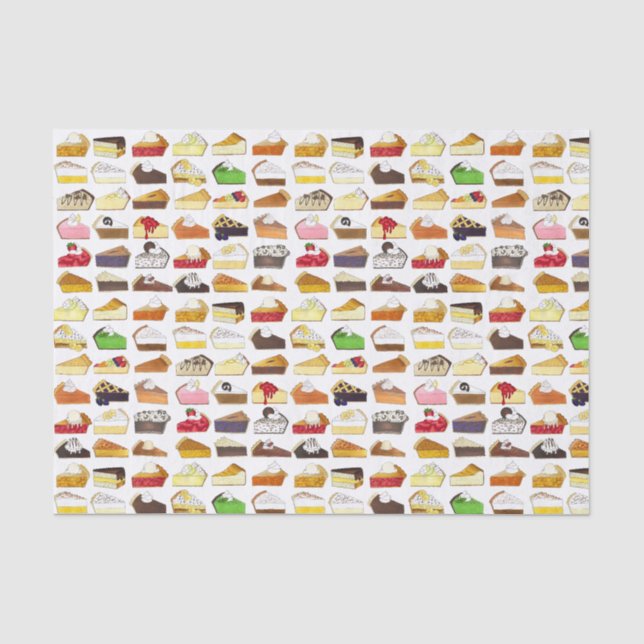 Pie Social Pi Day Slices Bake Sale Desserts Nahrun Seidenpapier (Vorderseite)