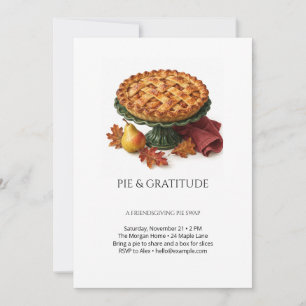 Pie und Dankbarkeit Friendsgiving Pie Tausch Einladung
