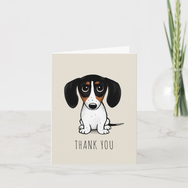 Piebald Dachshund Merci Carte de voeux personnalis (Devant)