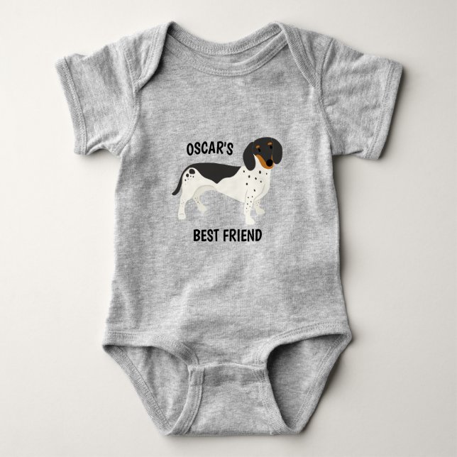 Piebald Dackel Best Friend Baby Strampler (Vorderseite)