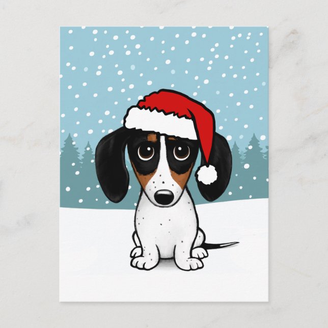 Piebald Dackel Holiday Niedliche Dackel Dog Custom Postkarte (Vorderseite)