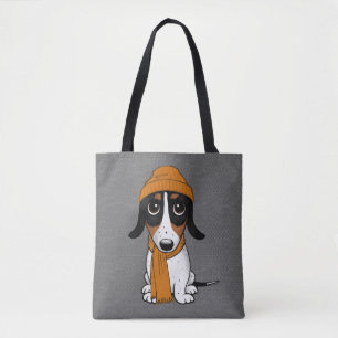 Piebald Dackel Niedlich Hipster Dog Tasche