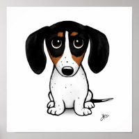 Piebald Dackel | Niedlicher Cartoon Dackel Hund