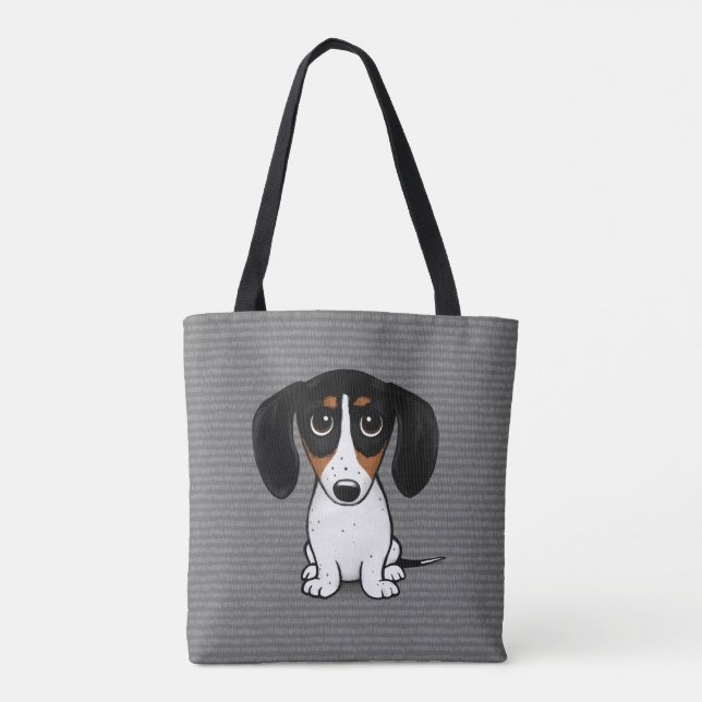 Piebald Dackel Niedlicher Welpenhundebüt Tasche (Rückseite)