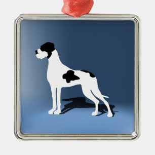 Piebald Great Dane Silbernes Ornament