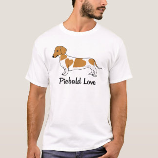 Piebald Love Dachshund T-Shirt (marques rouges)