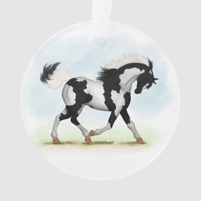 Piebald Overo Pinto Pferd Ornament (Vorderseite)