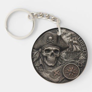 Pièce de monnaie en forme de crâne de pirate en ni