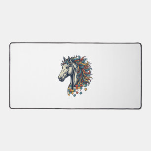 Pièce de puzzle de cheval coloré T-Sh gravure vint