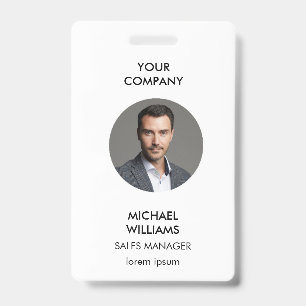Pièce d'identité avec photo  Badge blanc