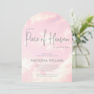 Pièce du ciel nuages rose Baby shower Invitation