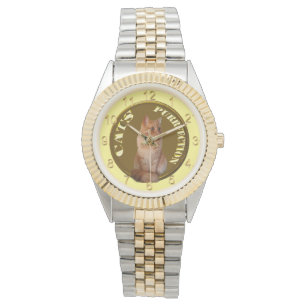 Pièce Or Chat Ginger, Montre Unisex