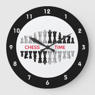 Pièces d'échecs Conception mural Horloge