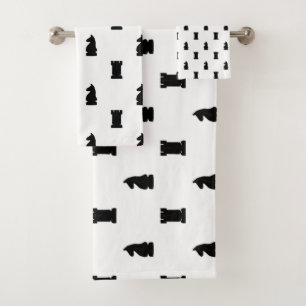 Pièces d'échecs noir Chevalier et Roche