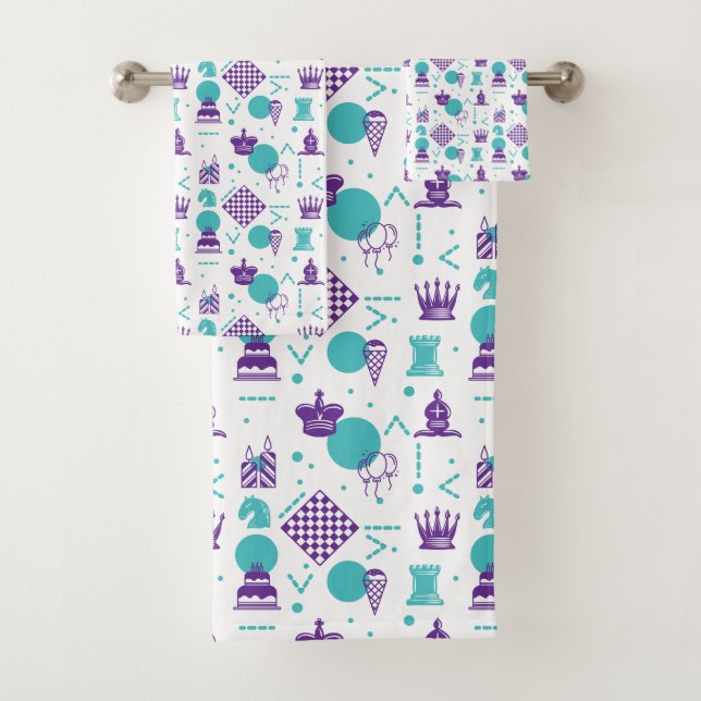 Pièces du joueur d'échecs - Motif d'art de fête (En situation)