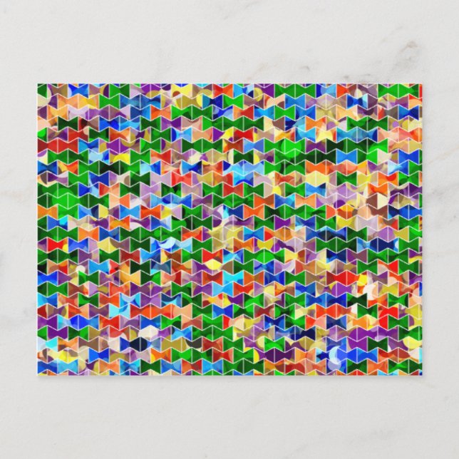 Piecewise Bowties Dot Postcard Postkarte (Vorderseite)