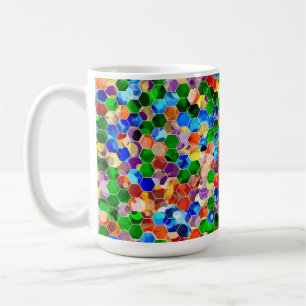 Piecewise Horizontal Hexagons Dot 15oz Tasse