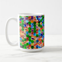 Piecewise Horizontal Hexagons Swirl 15oz Tasse