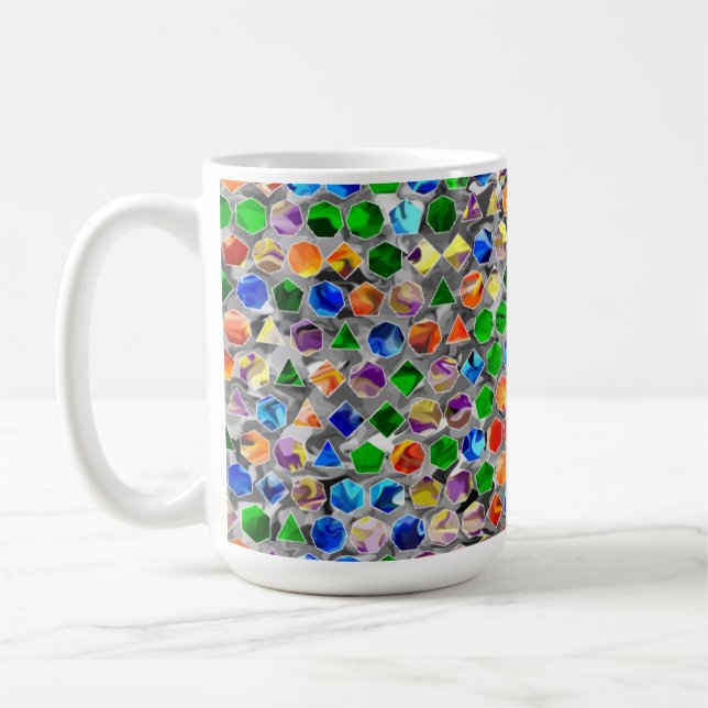 Piecewise Polygons Swirl 15oz Tasse (Links)