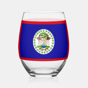 Pied Belize Drapeau Bélizien Blason Verre à Vin sans Pi