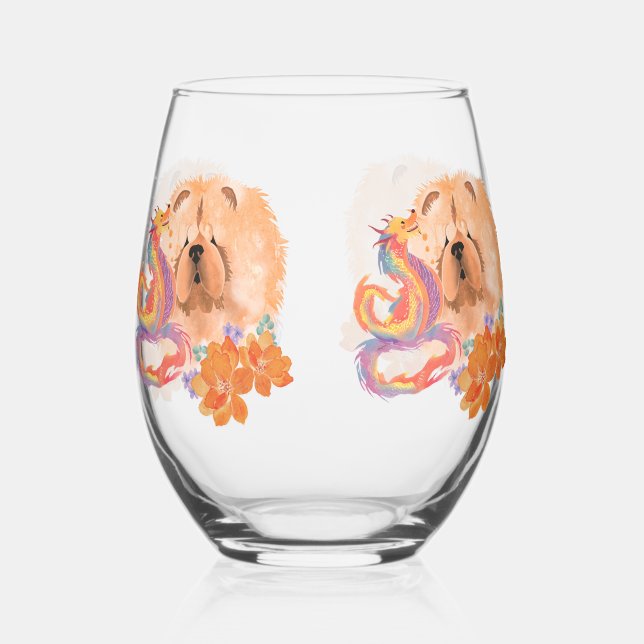 Pied DRAGON TALES Chow Verre à vin sans soudure (Recto)