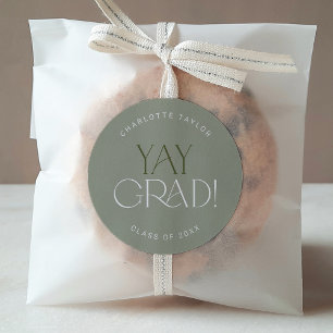 Pied moderne   Sticker Green Yay Grad Graduation