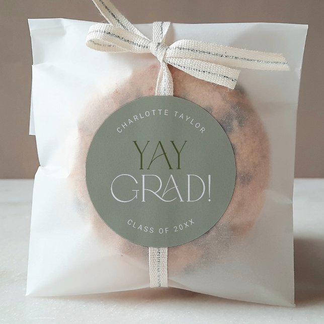 Pied moderne | Sticker Green Yay Grad Graduation (Créateur téléchargé)