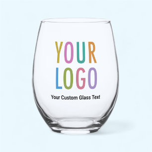 Pied Verre à vin sans pierre avec logo d'entreprise