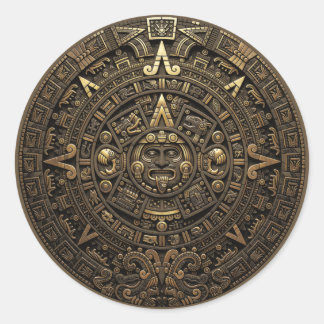 Piedra del Sol Azteca Runder Aufkleber