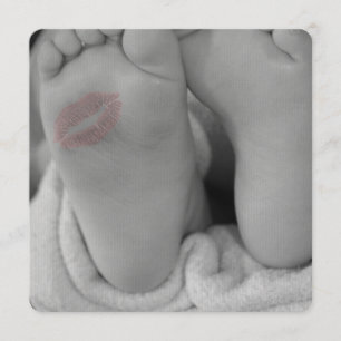 Pieds bébé Empreinte douche Faire-part d'invitatio