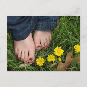 pieds dans l'herbe carte postale