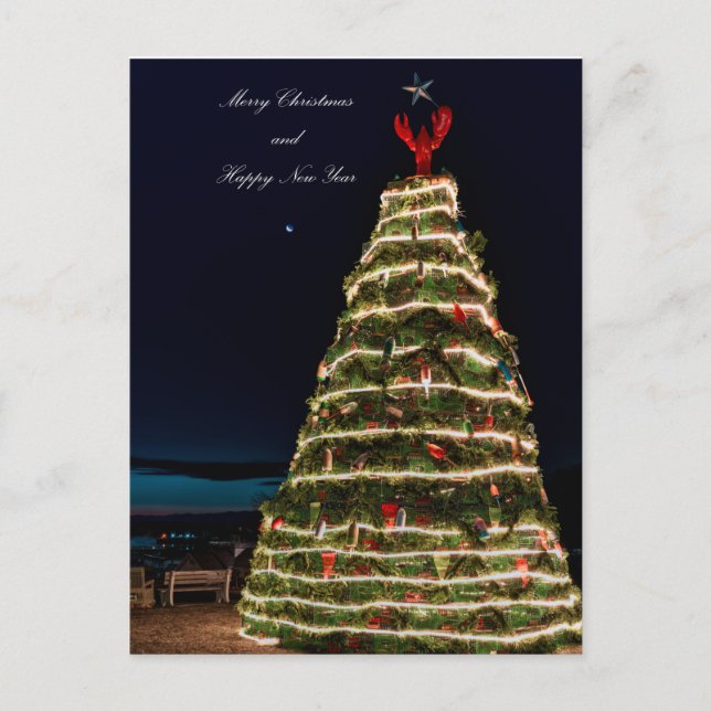 Piège de Homard Arbre de Noël Rockland ME Carte po (Devant)
