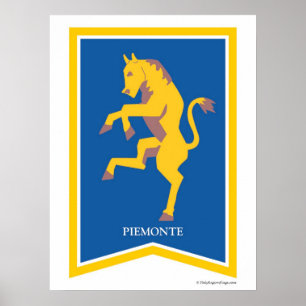 Piemont Italien Wappen Kunstdruckerei Poster