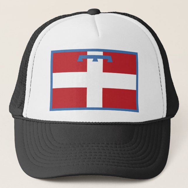 Piemonte-Regionsflaggenitalien-Land-Landkreis Truckerkappe (Vorderseite)