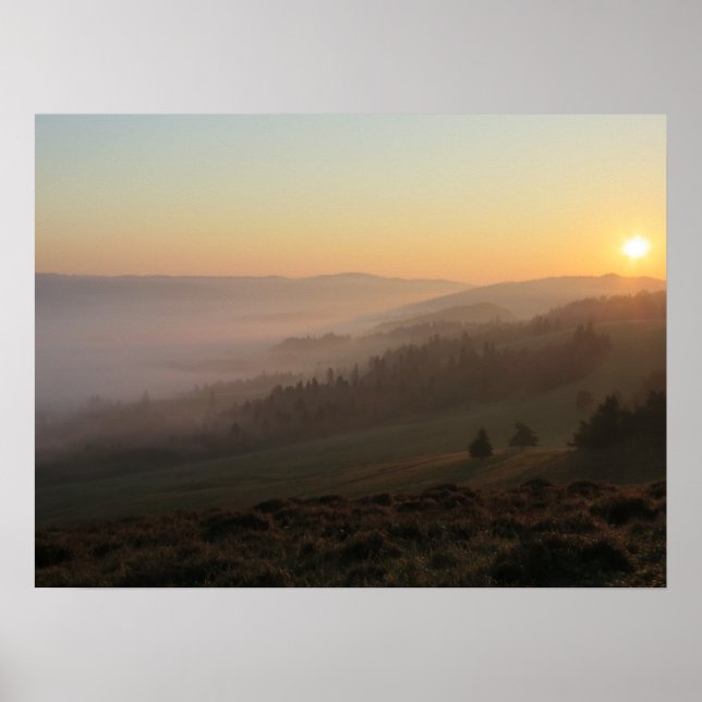 Pieniner Herbstsonnenaufgang Poster (Vorne)