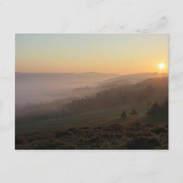 Pieniner Herbstsonnenaufgang Postkarte (Vorderseite)