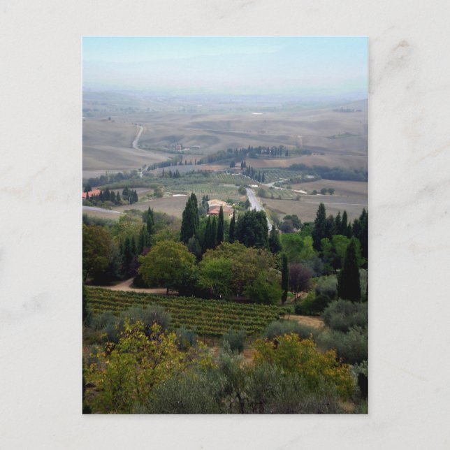 Pienza Landschaft Postkarte (Vorderseite)