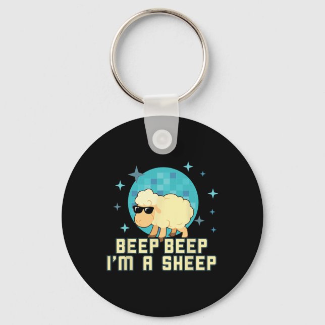 Piep Beep Ich bin ein Schafzüchter und Tierfreund  Schlüsselanhänger (Vorderseite)