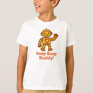 Piep Boop Kumpel Süßer Oranger Roboter Grafik T-Shirt