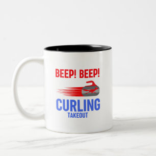 Piep! Piep! Curling Takeout Zweifarbige Tasse