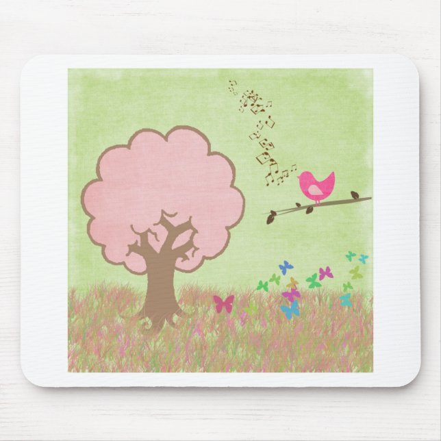 Piepmatz in einem Baum Mousepad (Vorne)