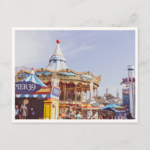 Pier 39 Fisherman's Wharf Karussell Stadtansicht Postkarte
