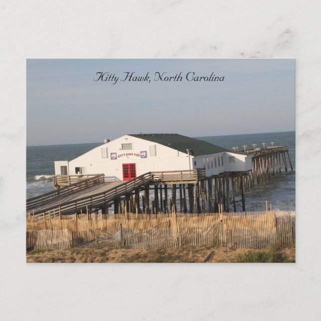 Pier bei Kitty Hawk North Carolina, Hi-def-Foto Postkarte (Vorderseite)