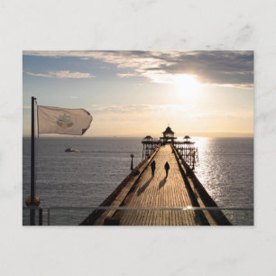 Pier bei Sunset - Clevedon, Somerset, UK - Postkarte