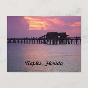 Pier in Neapel, Florida bei Sonnenuntergang Postkarte