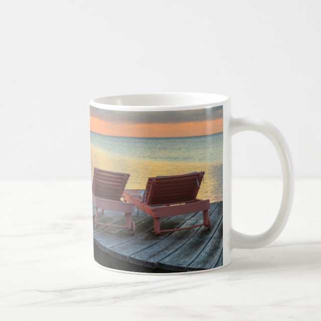 Pier mit Blick auf den Ozean, Belize Kaffeetasse (Rechts)