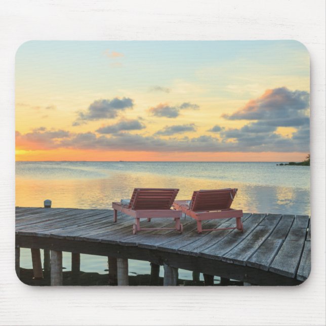 Pier mit Blick auf den Ozean, Belize Mousepad (Vorne)